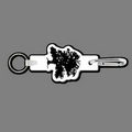 Key Clip W/ Key Ring & Elm Tree (Silhouette) Key Tag